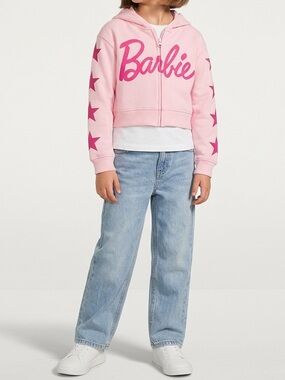 Barbie Light Pink Kids Zip-Up Hoodie – Like New